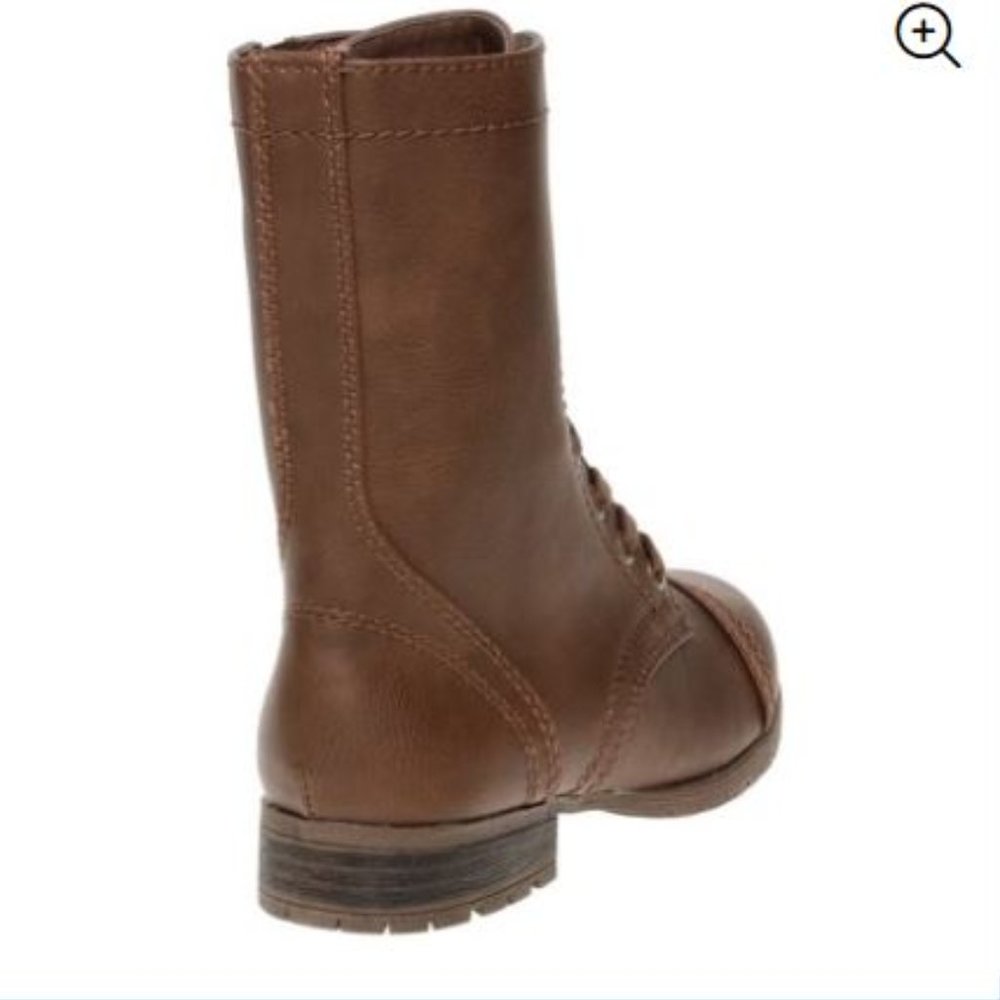 Boot Combat Brown Lace Up Zip NEW - Picture 5 of 5